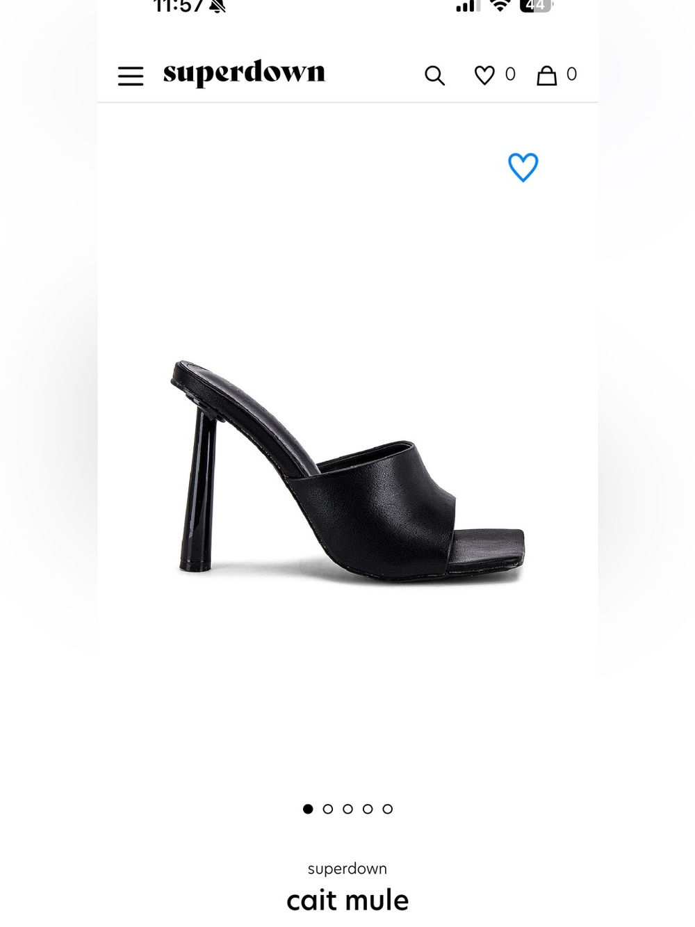 Superdown Cait Mule Black Pointed Toe Heels US 7